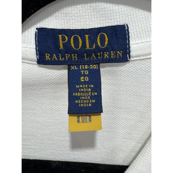 POLO Ralph Lauren Boys Youth Polo Bear White Polo XL(18-20) - Picture 5 of 5